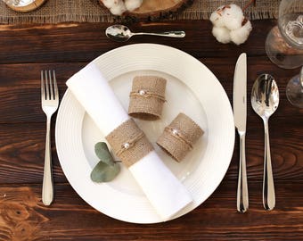 Burlap Wedding Napkin Rings, Rustic Wedding Decor, Rustic Wedding Napkin, Wedding Table Decor,  Rustic Wedding, Rustic napkin holder