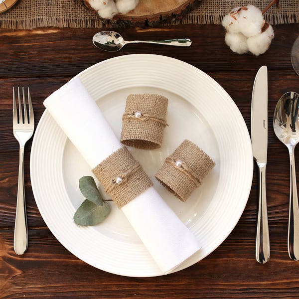 Burlap Wedding Napkin Rings, Rustic Wedding Decor, Rustic Wedding Napkin, Wedding Table Decor,  Rustic Wedding, Rustic napkin holder