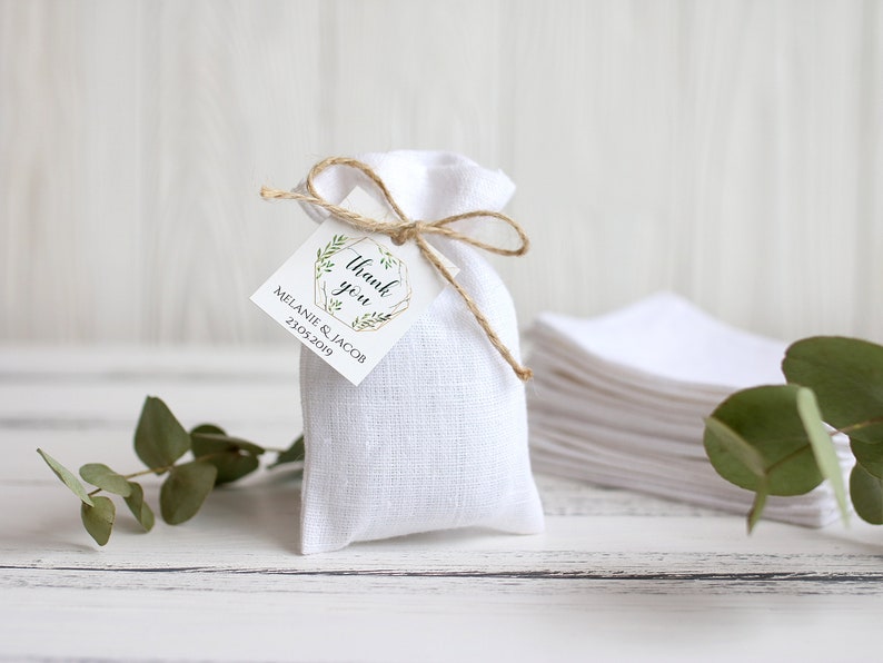 SET OF 150 white favor linen bags Etsy