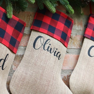 personalized christmas stockings, rustic christmas stocking, burlap christmas stocking, christmas stocking, personalized stockings image 2