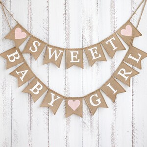 Sweet Baby Girl Birthday Banner - 60 Inch Pink & Gold Glitter Garland, Pre-Strung Party Decor - View #10