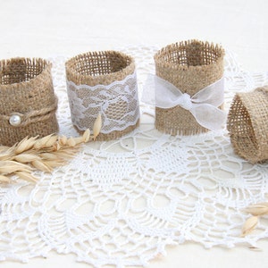 Burlap Wedding Napkin Rings, Rustic Wedding Decor, Rustic Wedding Napkin, Wedding Table Decor, Rustic Wedding, Rustic napkin holder image 3