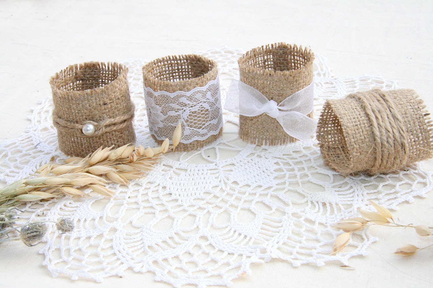Burlap Wedding Napkin Rings Rustic Wedding Decor Rustic Etsy