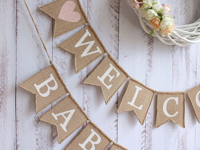 Baby Banner Burlap Baby Banner Custom Baby Banner Etsy