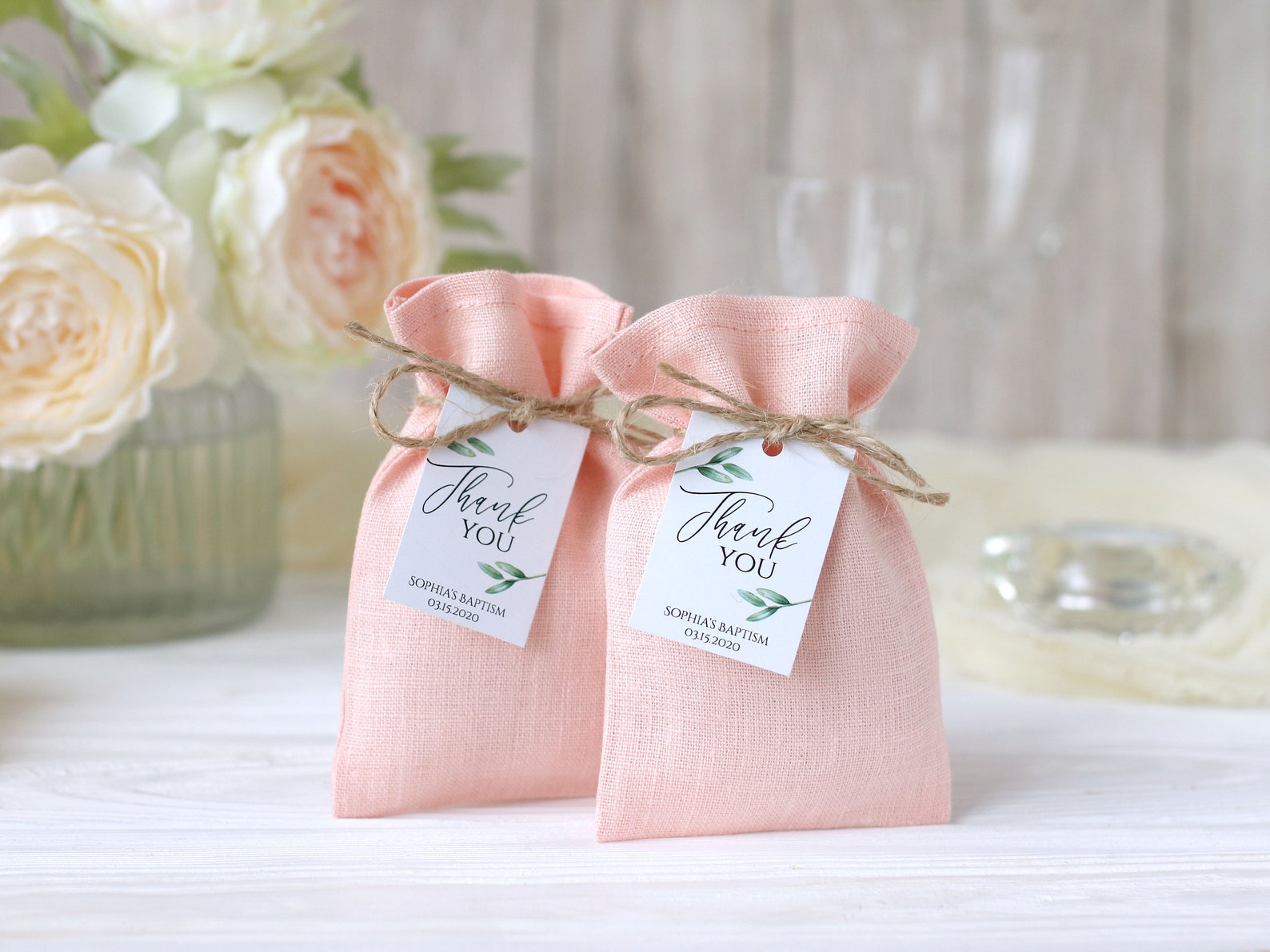 SET OF 100 White Favor Linen Bags Small Linen Bags Etsy