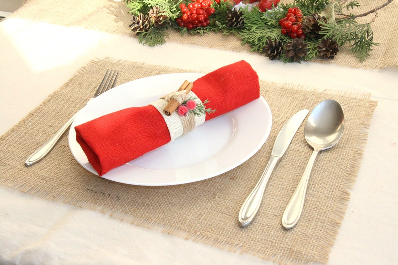 Christmas Placemats Burlap Placemats Christmas Decor Etsy