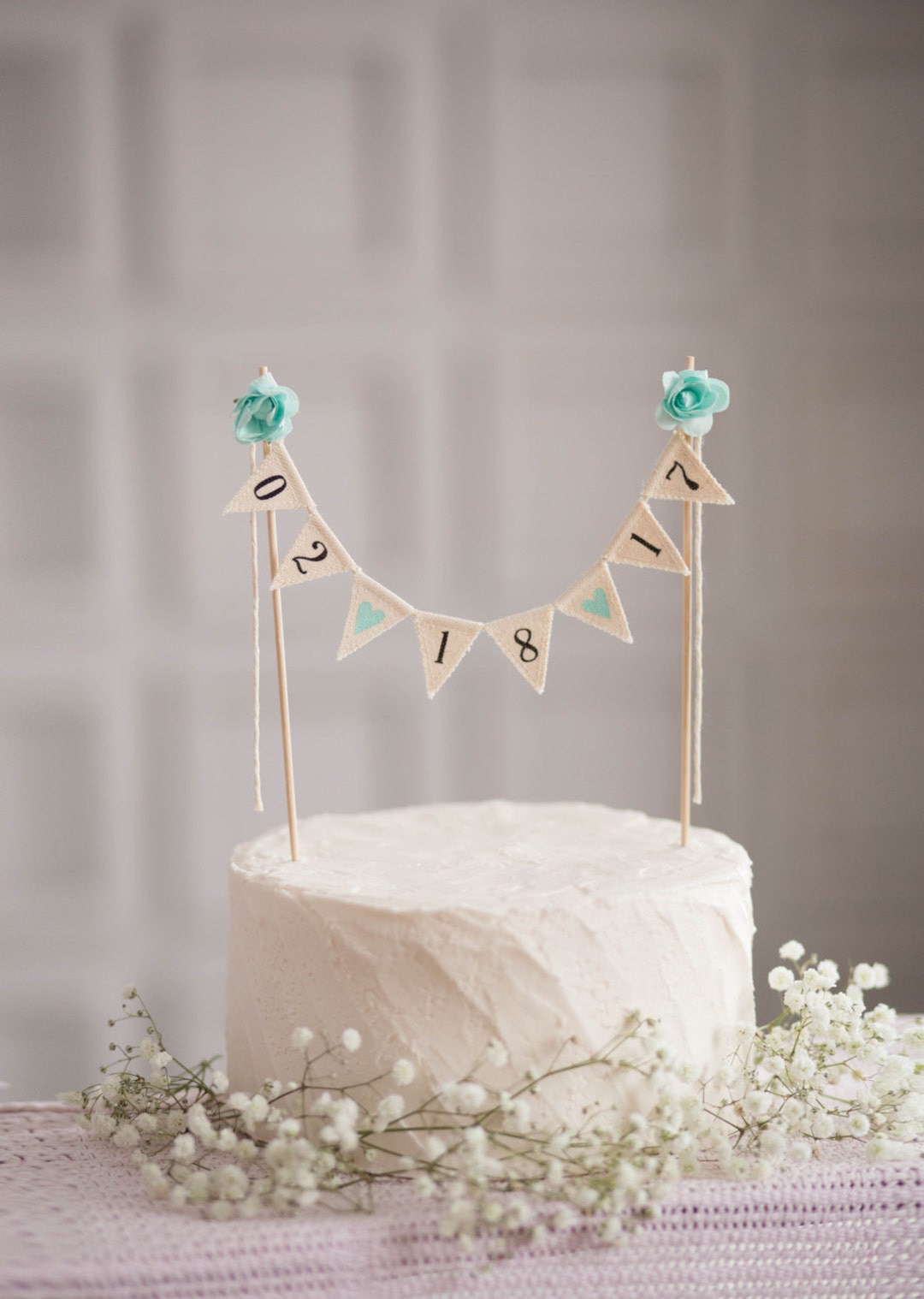 Wedding Date Cake Topper, Wedding Date Banner, Burlap Wedding Cake ...