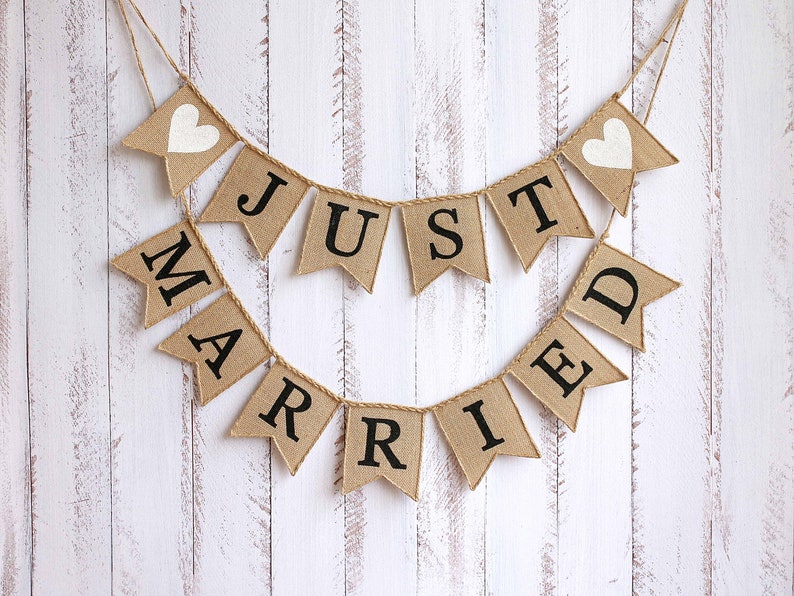 just married banner, just married sign, rustic wedding banner,just married burlap banner,just married banner, rustic wedding sign 