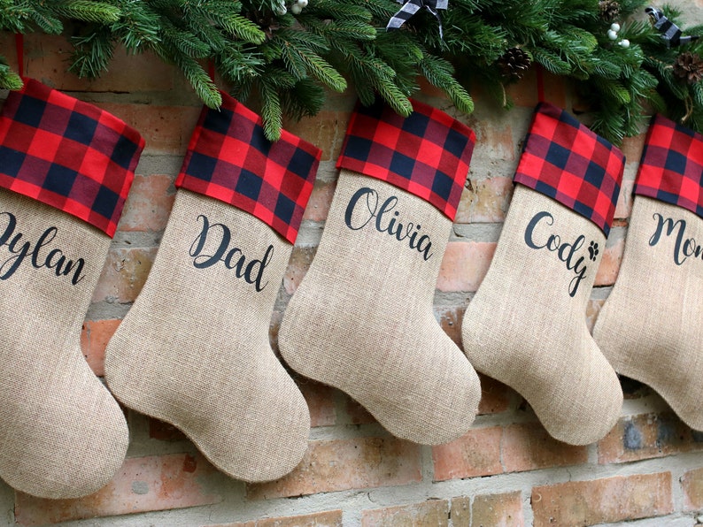 personalized christmas stockings, rustic christmas stocking, burlap christmas stocking, christmas stocking, personalized stockings image 6