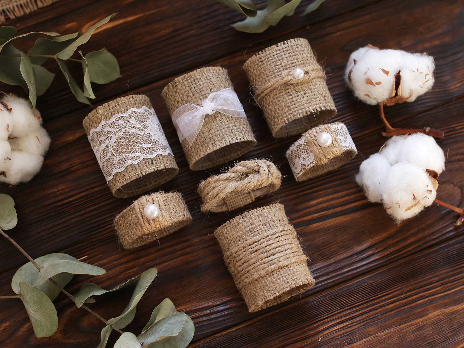 Burlap Wedding Napkin Rings, Rustic Wedding Decor, Rustic Wedding ...