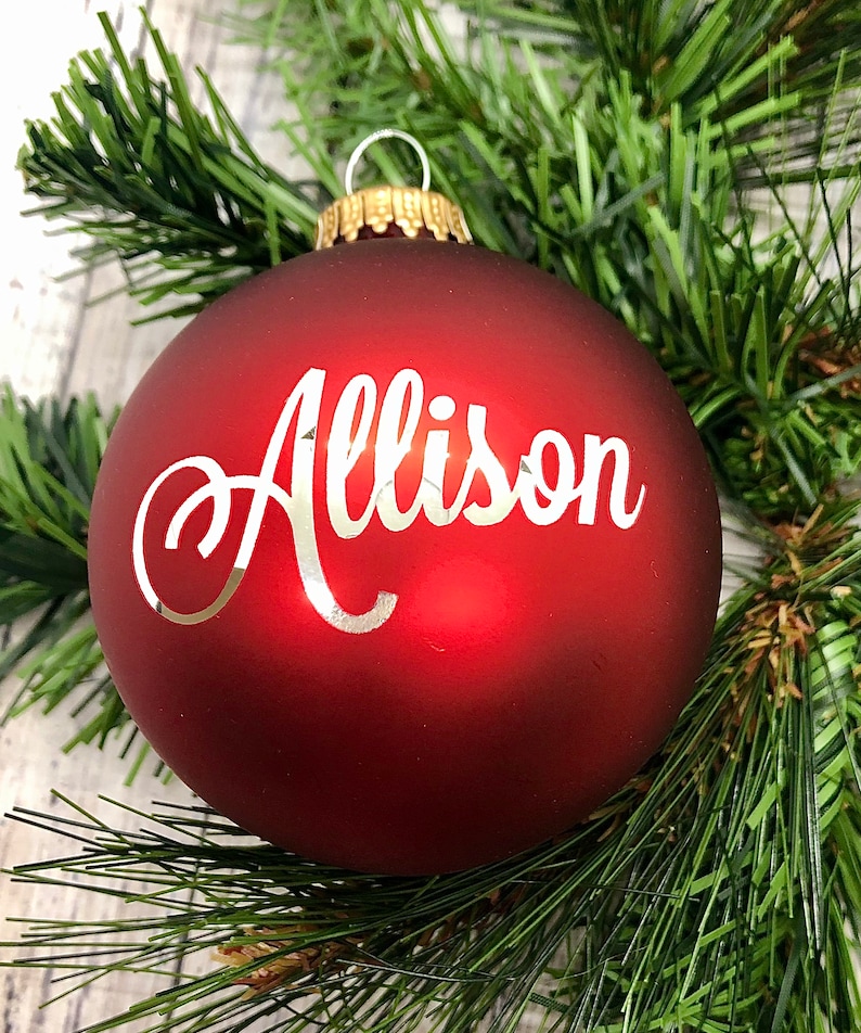 Custom Christmas Ornament Glass Ball Ornament Name  Etsy