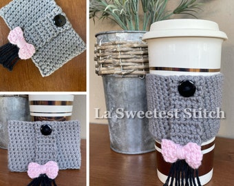 Eeyore Inspired Cup Koozie/ Cozy/ Coffee Sleeve/ Eeyore Themed Cozy/ Crochet Coffee Cozy