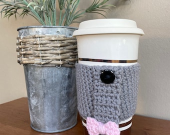 Eeyore Inspired Cup Koozie/ Cozy/ Coffee Sleeve/ Eeyore Themed Cozy/ Crochet Coffee Cozy