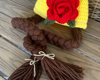 Belle inspired handmade crocheted hat