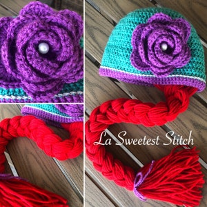 ARIEL inspired handmade crocheted hat