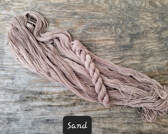 Sand, dyed yarn, fingering weight, Dk Weight, mini skein, half skeins, indie dyed yarn, merino, nylon