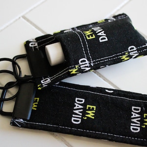 Ew David Wristlet & Lip Balm Holder Keychain // Christmas Gift, Gift Under 10, Stocking Stuffer, Keychain, Schitt&#39;s Creek