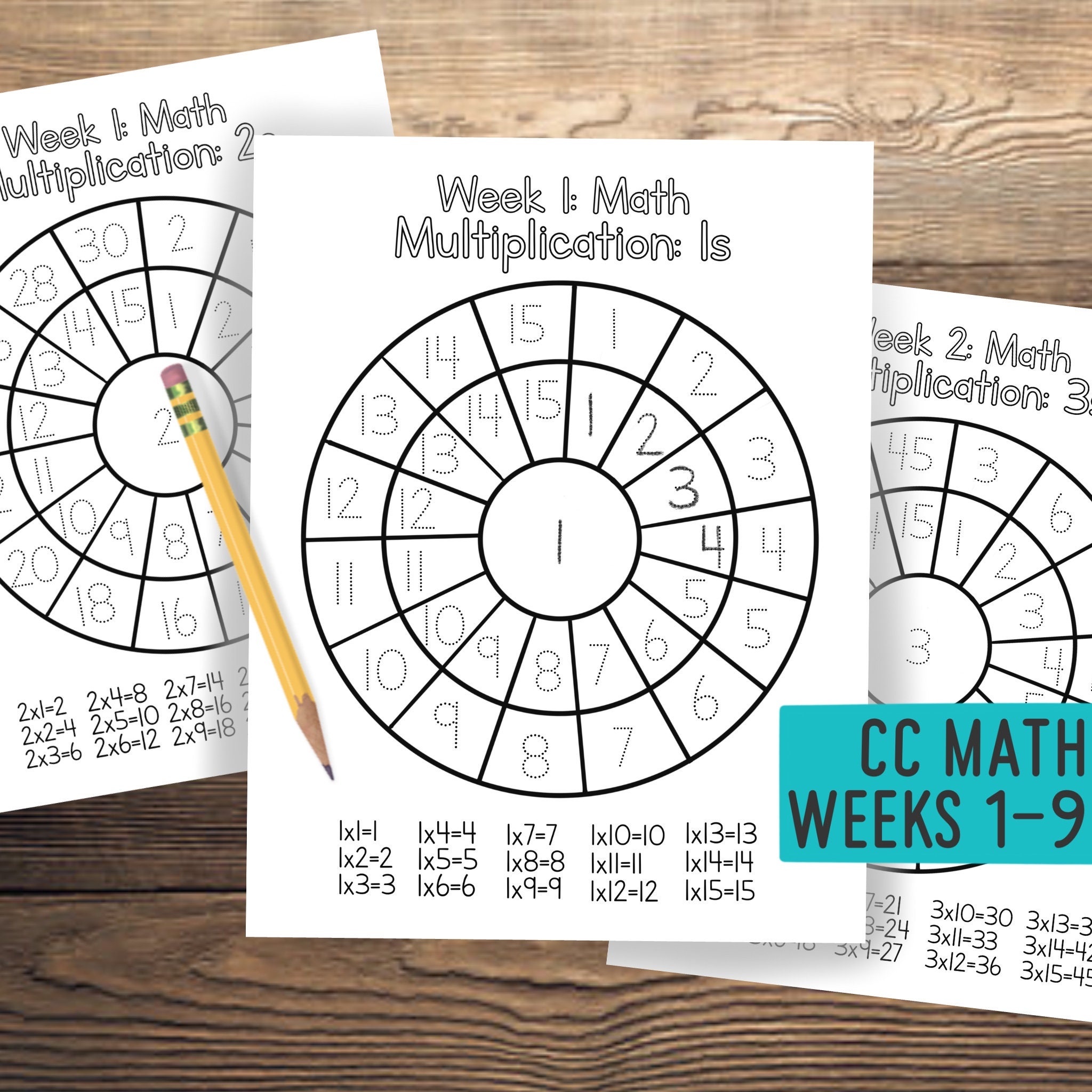 Math Multiplication Tables: Weeks 1-9 Review (PDF) - Etsy