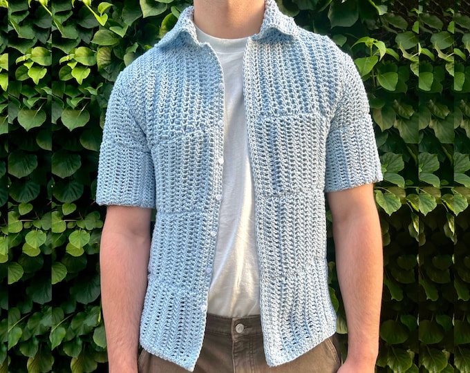 Crochet Pattern Davao Top Men s Shirt Crochet Pattern Men s Crochet