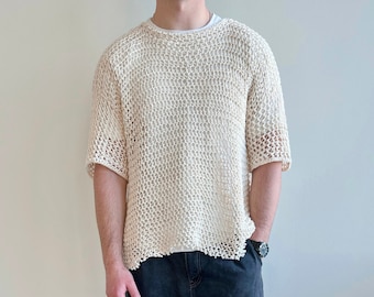 Crochet Pattern - Davao Top - Men's Shirt Crochet Pattern, Men's Crochet Pattern, Men's T-shirt Crochet Pattern, Men's Crochet Top Pattern