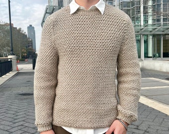 Crochet Pattern -Devon Sweater, Men's Crochet Sweater Pattern, Men's Crochet Shirt Pattern, Men's Crochet Pattern, Men's Crochet Pullover
