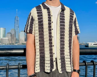 Crochet Pattern - Berlin Top - Men's Crochet Top Pattern, Men's Crochet Button Down Pattern, Men's Crochet Pattern, Men's Crochet Shirt