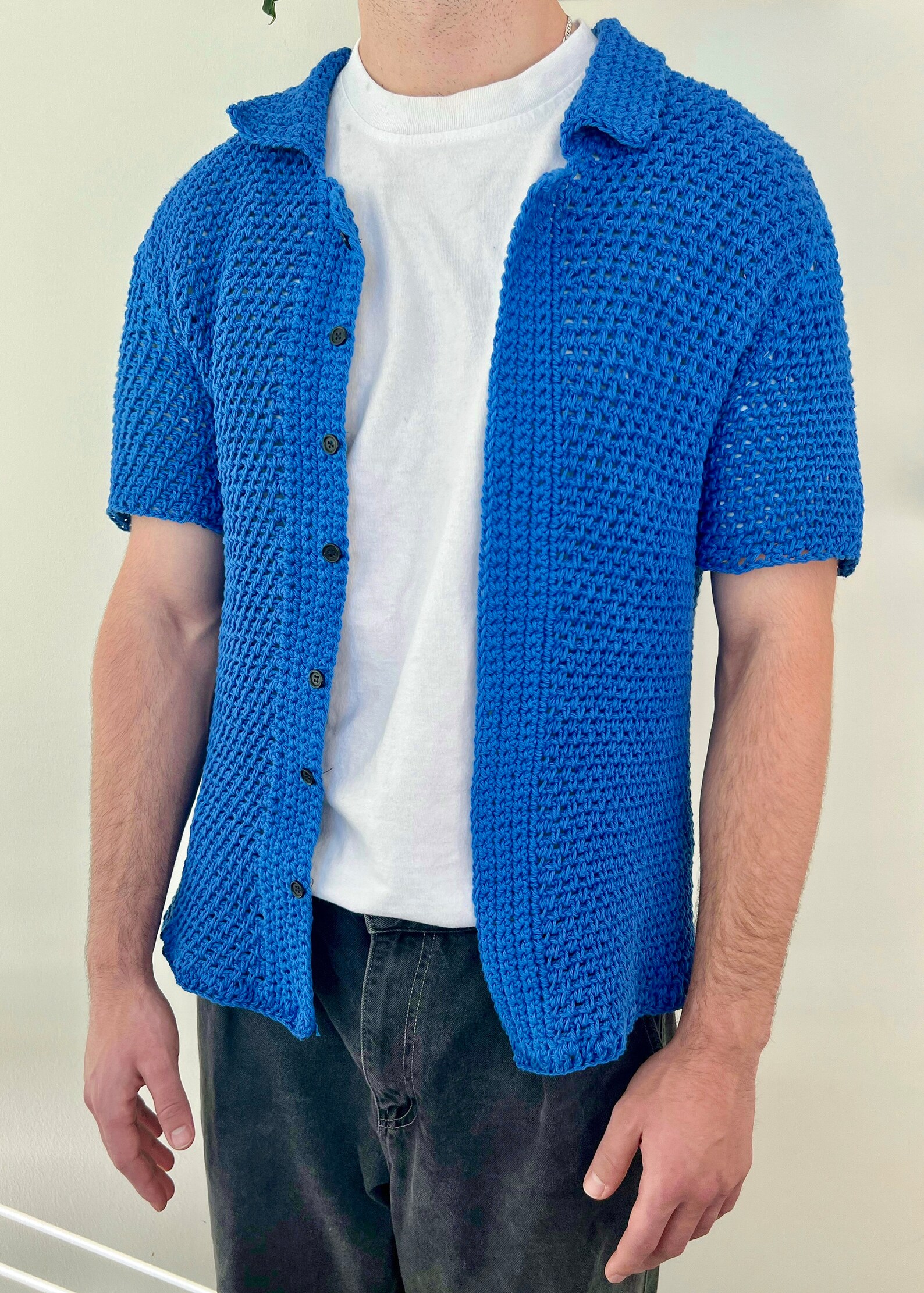 Crochet Pattern - Kent Top - Men's Crochet Button Down Pattern, Men's ...