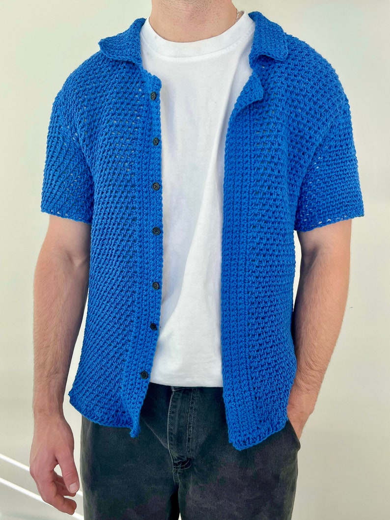 Crochet Pattern - Kent Top - Men's Crochet Button Down Pattern, Men's ...