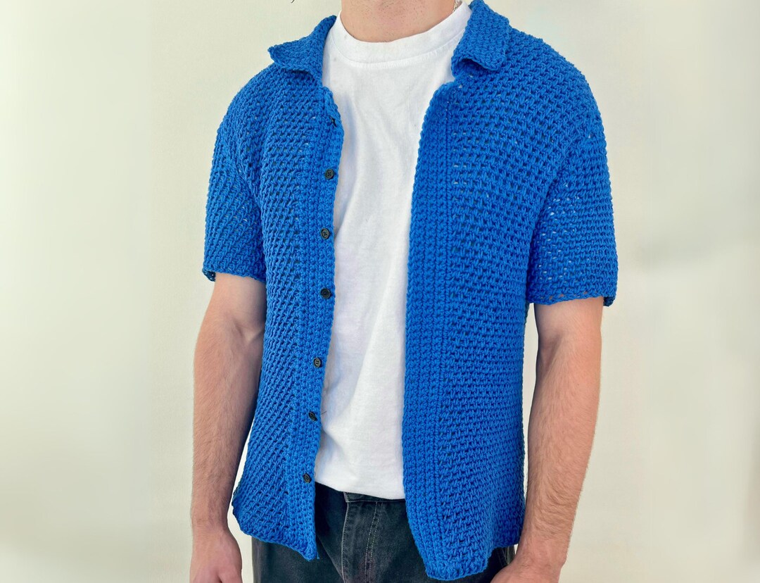 Crochet Pattern Kent Top Men's Crochet Button Down Pattern, Men's Crochet Pattern, Men's Crochet