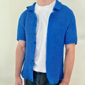 Crochet Pattern - Kent Top - Men's Crochet Button Down Pattern, Men's Crochet Pattern, Men's Crochet Top, Men's Crochet Sweater Pattern