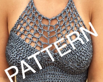 Crochet Silver Festival Halter Crop Top Pattern