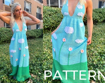 Crochet Pattern - Paisley Dress, crochet dress, crochet dress pattern, maxi dress, maxi dress crochet pattern, dress crochet pattern, boho