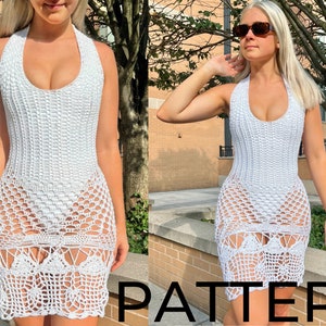 Crochet Pattern - Caucaia Dress, crochet midi dress, dress pattern, crochet dress women, crochet cover up, crochet dress pattern, boho dress