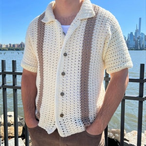 Crochet Pattern - Imatra Top - Men's Crochet Sweater Pattern, Men's Crochet Button Down Pattern, Men's Crochet Pattern, Men's Crochet Top