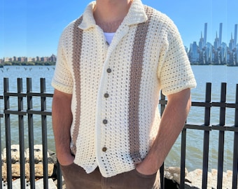 Crochet Pattern - Imatra Top - Men's Crochet Sweater Pattern, Men's Crochet Button Down Pattern, Men's Crochet Pattern, Men's Crochet Top