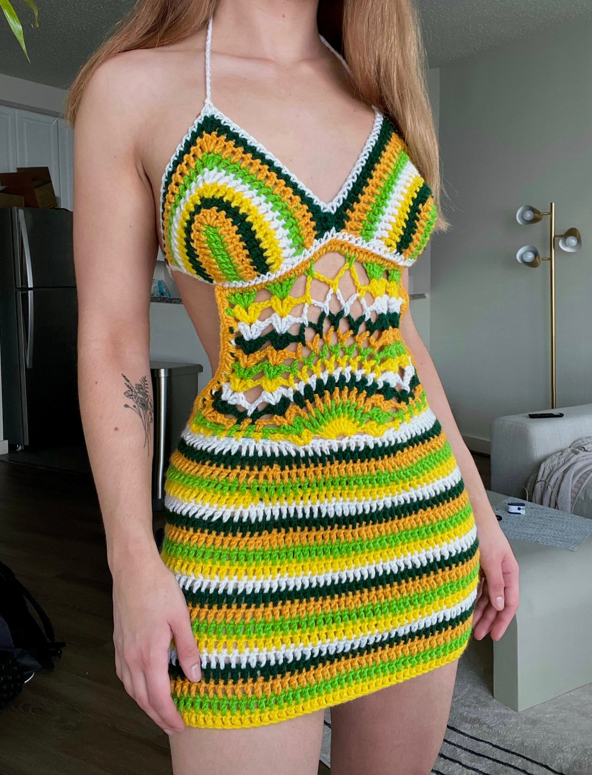 Crochet Pattern -palmadress, Crochet Dress, Crochet Mini Dress, Striped Crochet  Dress, Womens Crochet Pattern, Bodycon Crochet Dress Pattern - Etsy