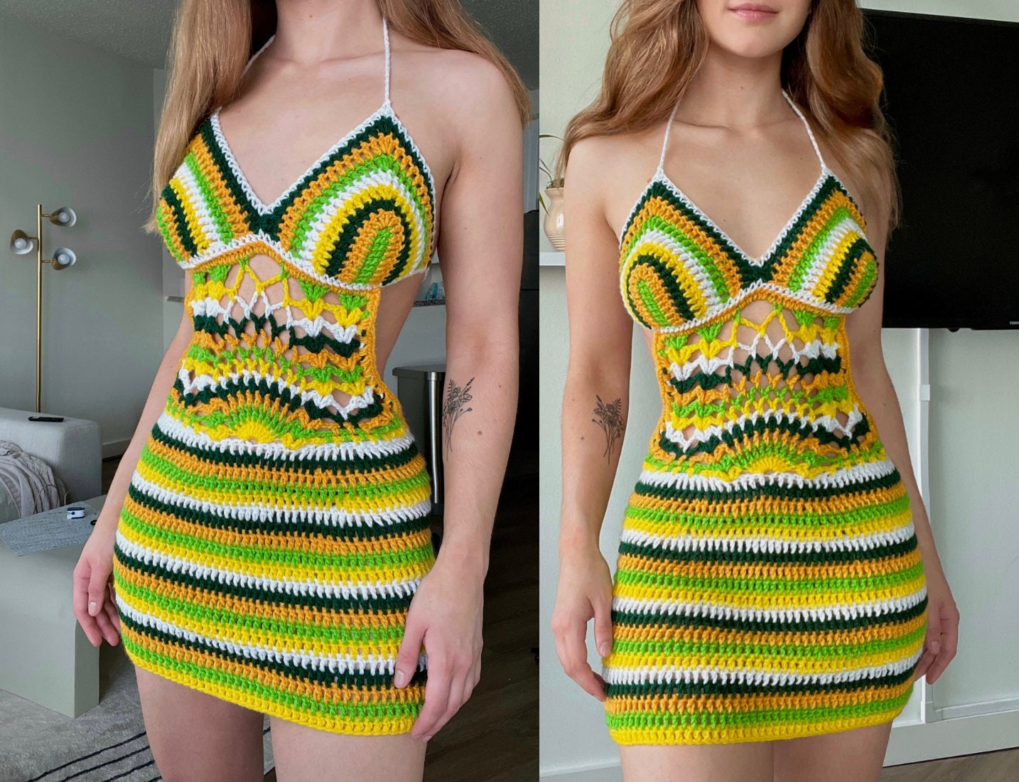 white christmas dresses Tulip Blue Crochet Mini Dress main image 0