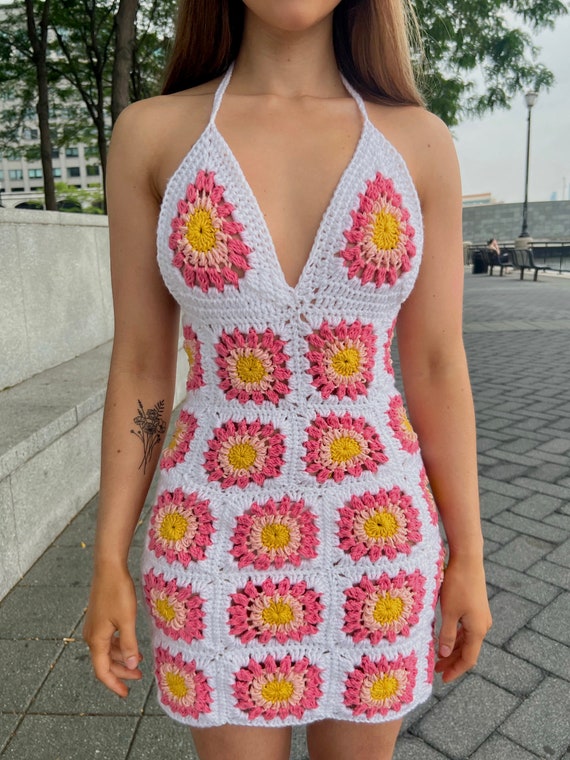 Lily crochet mini dress