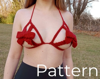 Crochet Pattern -Ronneby Bralette, sexy crochet, crochet lingerie, crochet bra, crochet bikini, lingerie pattern, sexy lingerie, bra pattern