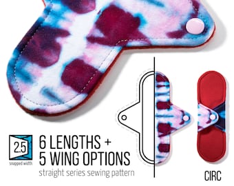 CIRC Straight | Cloth Pad Pattern |  2.5" Snapped Width | Mix & Match Sewing Patterns