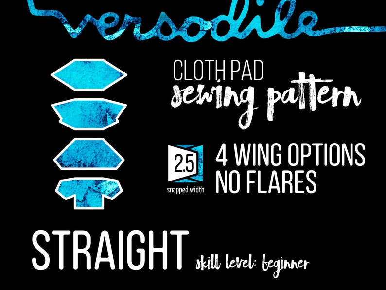 Wings ONLY Add-On Straight Cloth Pad Sewing Patterns 4 wing options Interchangeable image 1