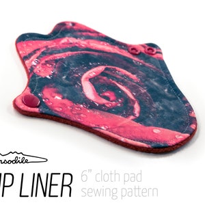 LIP LINER | 6" Cloth Pad Pattern | 2.5" Snapped width or angled thong liner