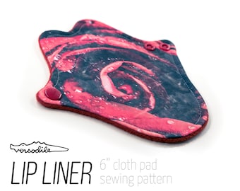 LIP LINER | 6" Cloth Pad Pattern | 2.5" Snapped width or angled thong liner