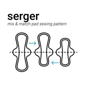 Serger Cloth Pad Pattern | 6" - 18" | 3 snapped widths!