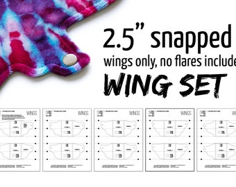 Cloth Pad Pattern for WINGS ONLY! | 2.5" snapped width | 10 Subtle differences | DIY Cloth Menstrual Pads