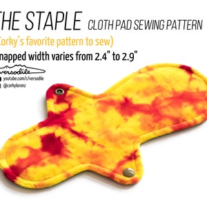 STAPLE Cloth Pad Sewing Patterns | 12 lengths Full Bundle | 2.4" to 2.9" Snapped Width