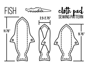 9" and 11" FISH | 2.5" Snapped Wrap wing sewing pattern | Not Interchangeable