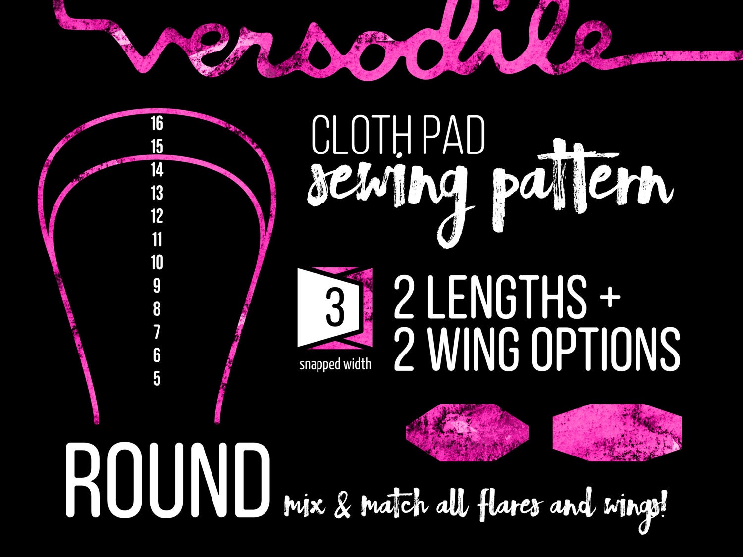 Round Cloth Pad Sewing Patterns Duo 14 And 16 Etsy Round Cloth Pad Sewing Patterns Duo 14 And 16 Etsy