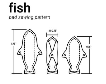 9" and 11" FISH | 2.5" Snapped Wrap wing sewing pattern | Not Interchangeable