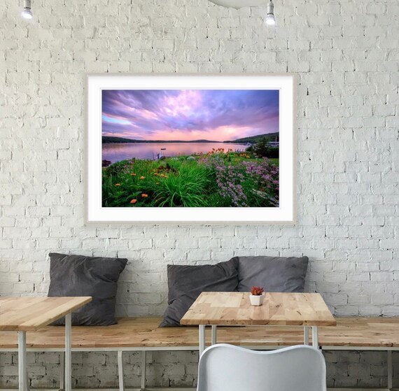 Canvas Wall Art, Lake Winnipesaukee Artwork, Church Landing, Lake Winnipesaukee Art, New Hampshire Artwork, Oversized Wall Art, Sunset Art